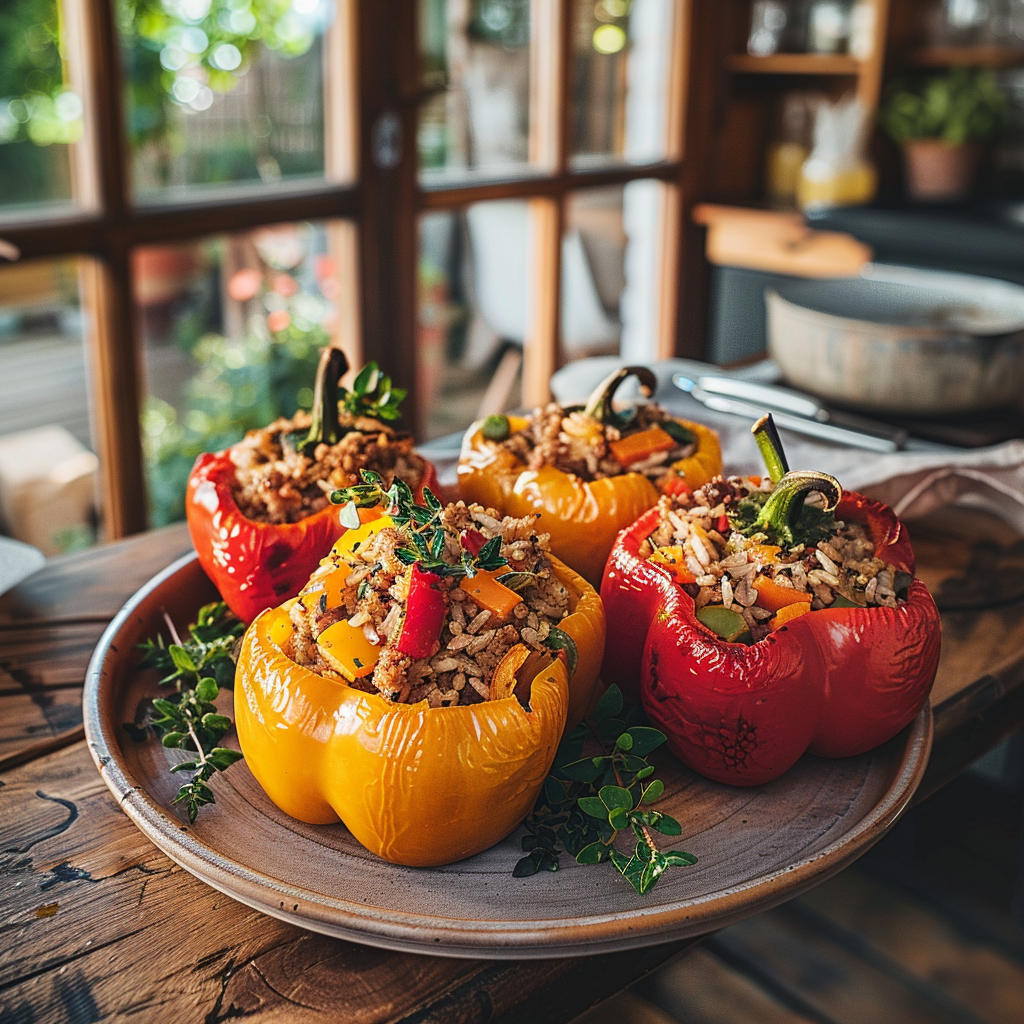 Gefüllte Paprika mit Hackfleisch und Reis: Einfaches Rezept