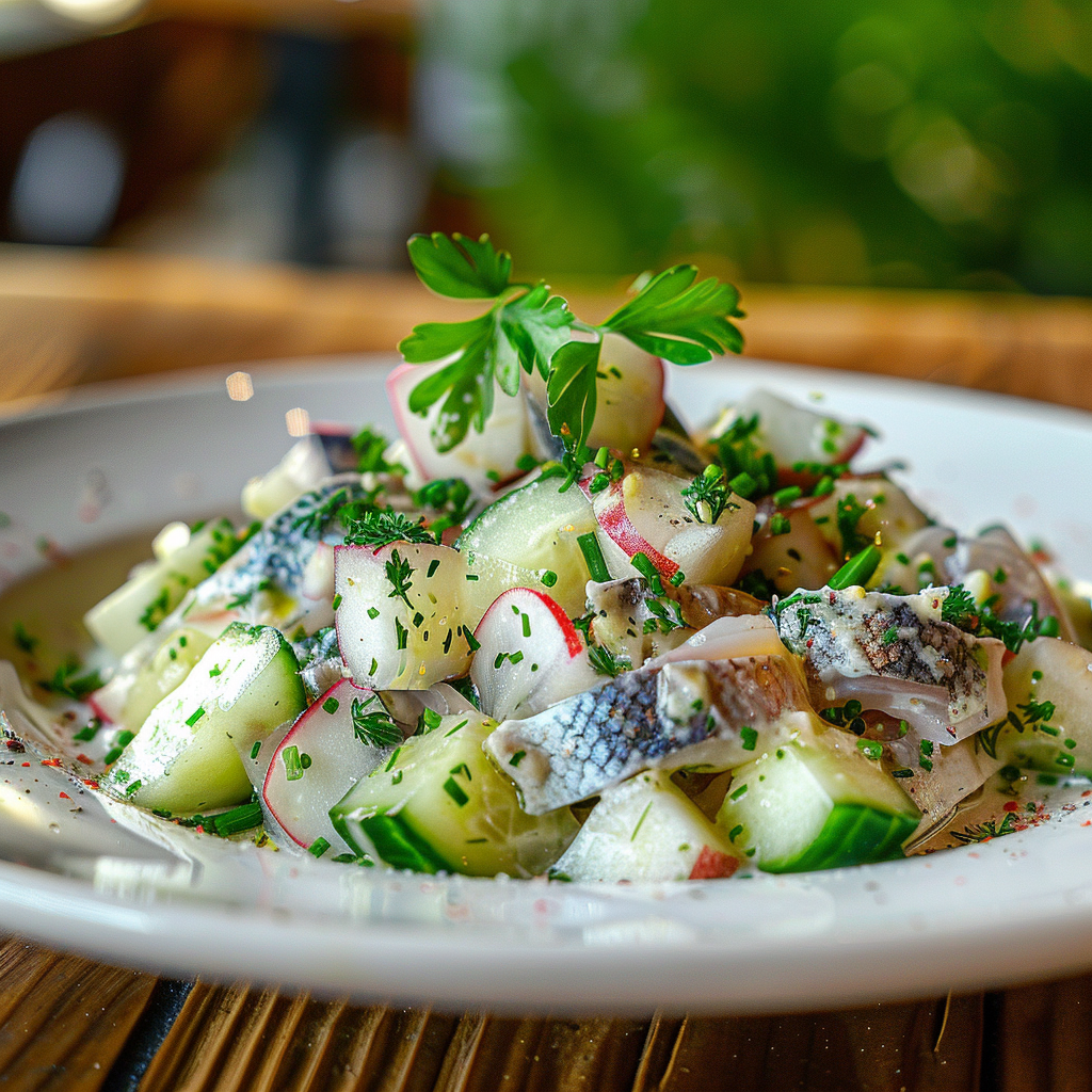 Leckeres Heringssalat Rezept mit Apfel und Gurke für Genießer