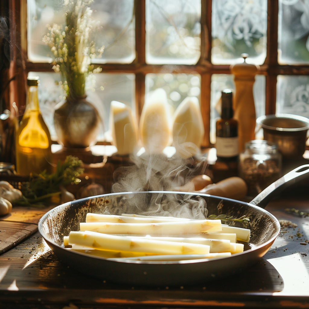 Perfektes Pfannengericht: Weißer Spargel einfach zubereitet