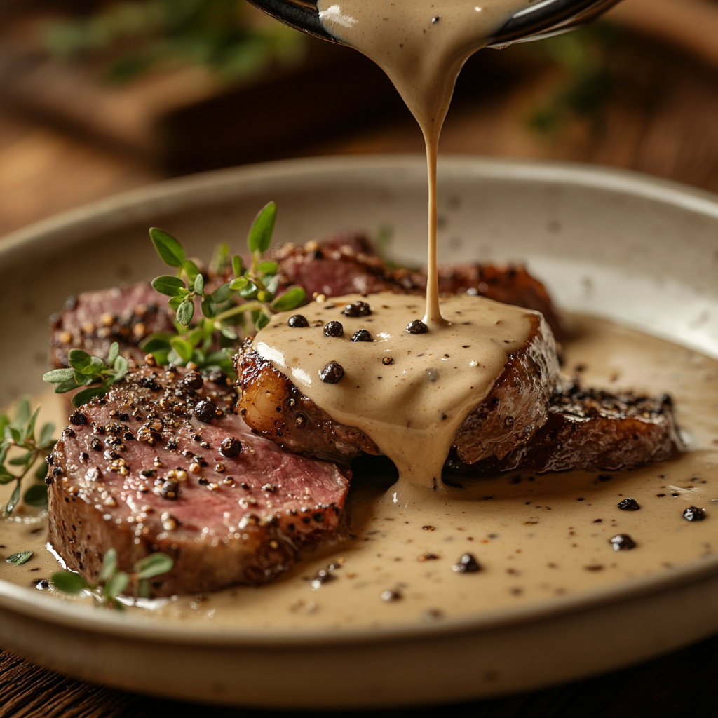 Einfaches Rezept für cremige Pfefferrahmsoße selber machen