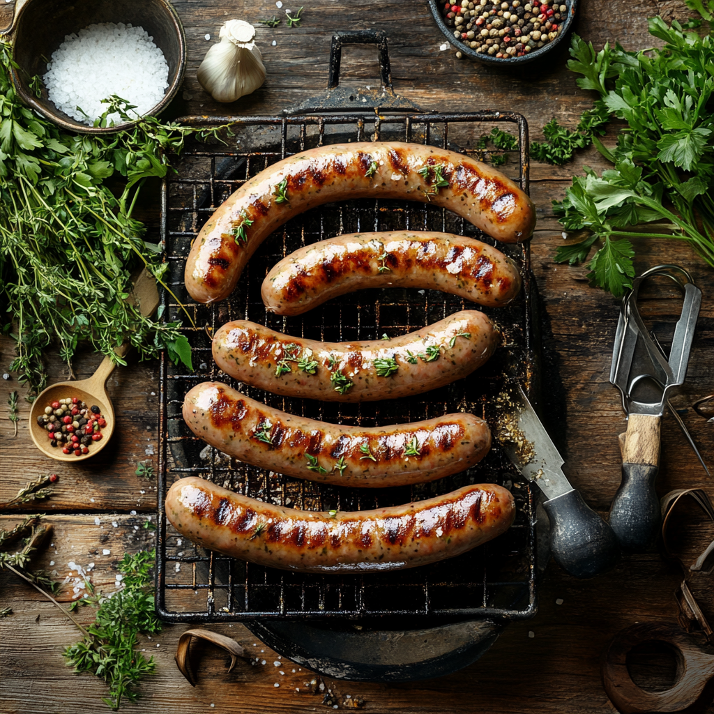 Traditionelles Rezept für leckere grobe Bratwurst
