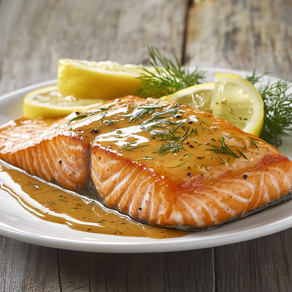 Einfaches Honig-Senf Soße Rezept für Lachs