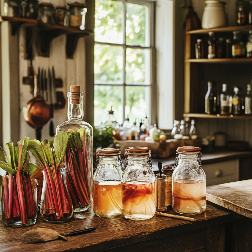Einfaches Rhabarber-Likör Rezept für Zuhause