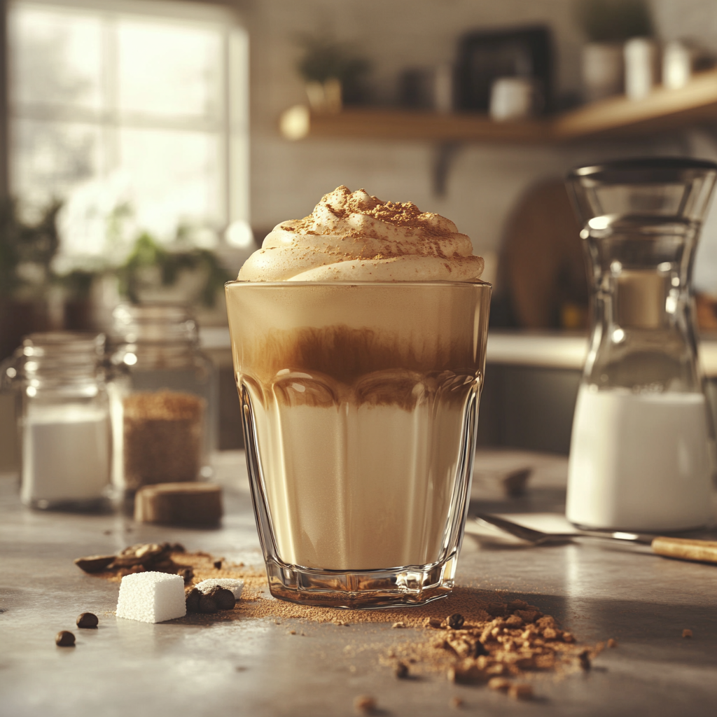 Einfaches Dalgona Kaffee Rezept für zu Hause