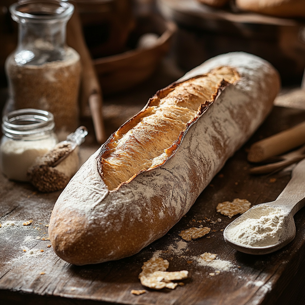 Einfaches Dinkelbaguette Rezept zum Selberbacken