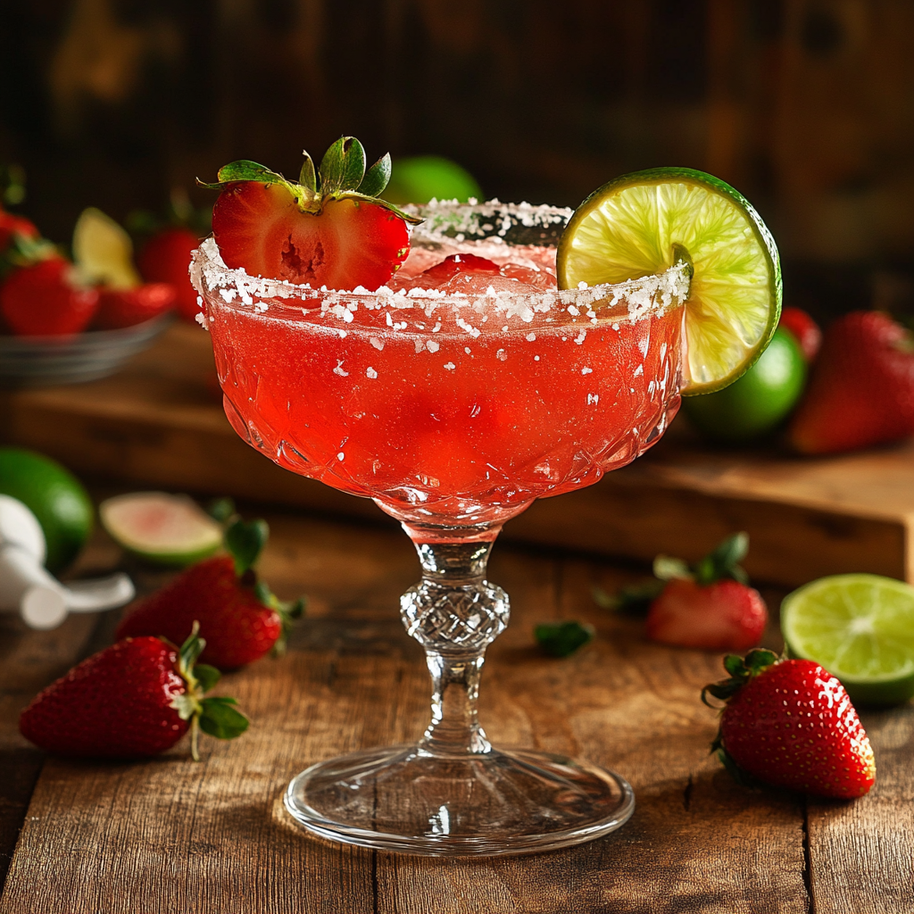 Einfaches und leckeres Erdbeer Margarita Rezept für Zuhause