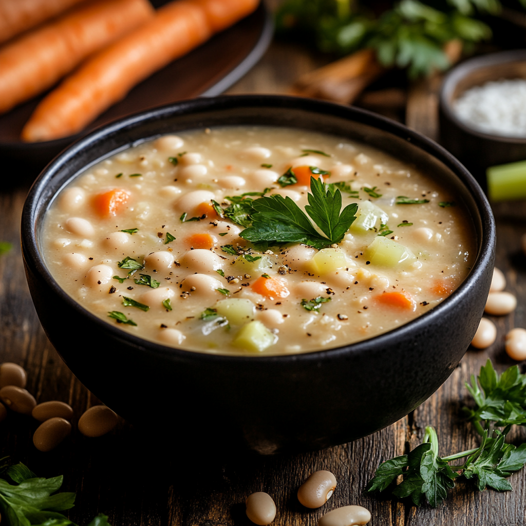 Einfaches Rezept für leckere weiße Bohnensuppe