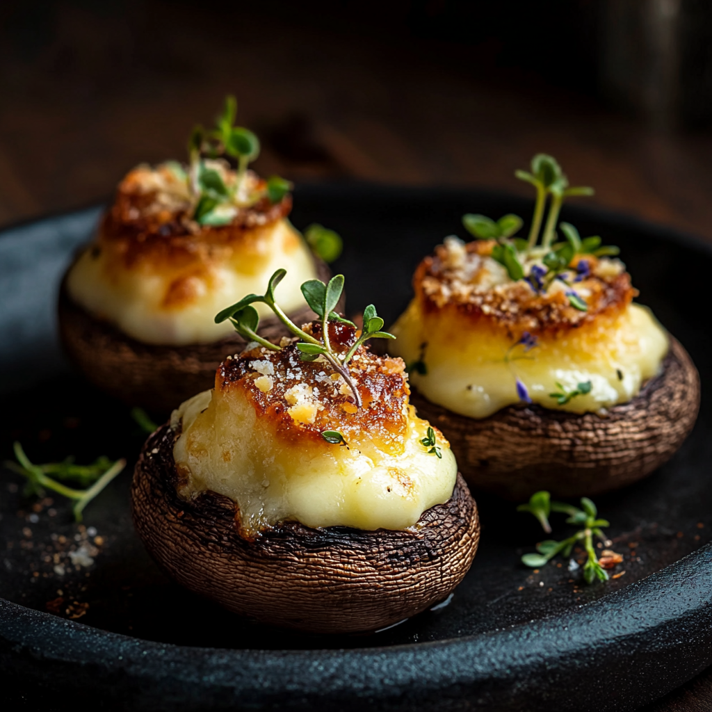 Einfaches Rezept für gefüllte Champignons mit Frischkäse aus dem Backofen