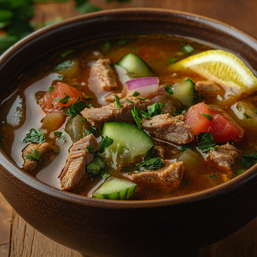 Einfaches Rezept für authentische griechische Gyros-Suppe