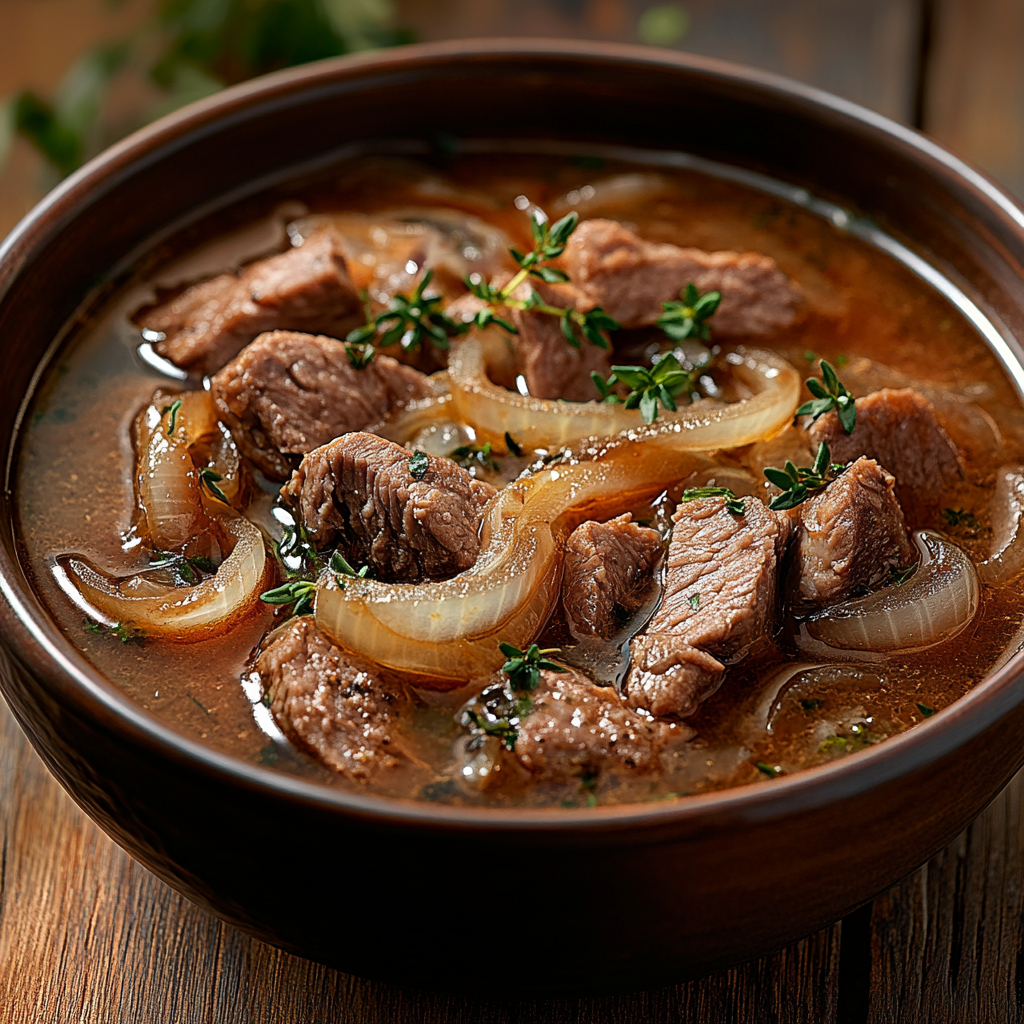 Leckere Gyros- und Zwiebelsuppe: Einfaches Rezept