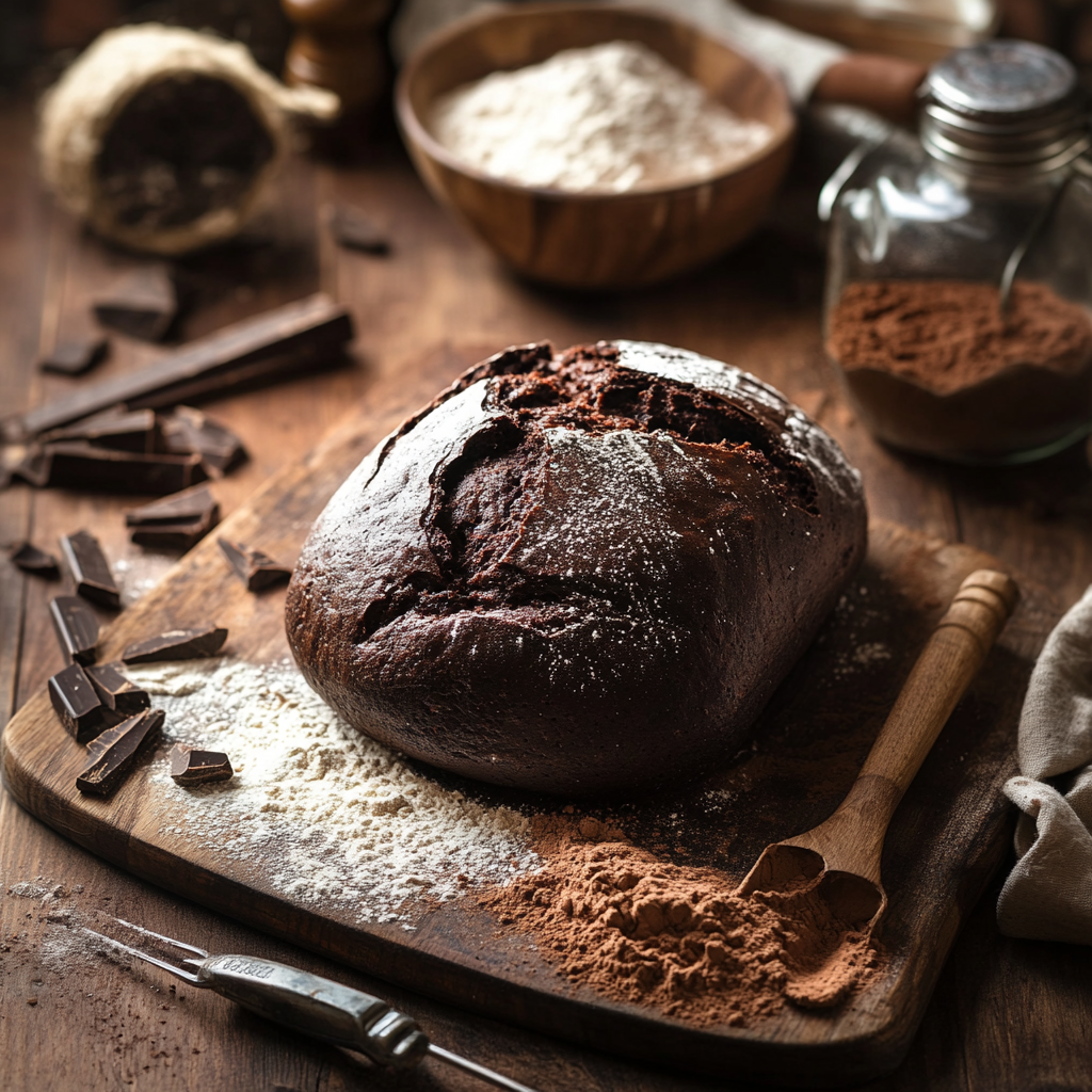 Einfaches und leckeres Rezept für selbstgebackenes Schokobrot