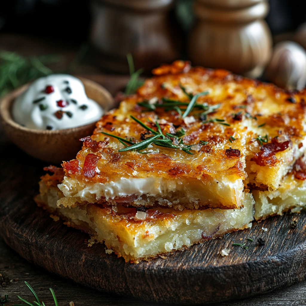 Leckeres Zwiebelkuchen Rezept mit Speck und Schmand