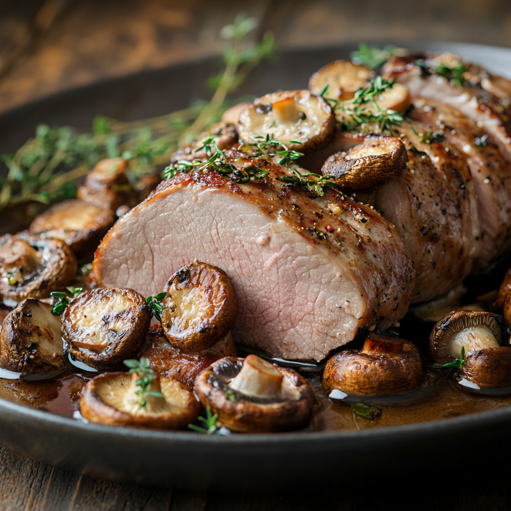 Rezept für Schweinefilet mit frischen Champignons