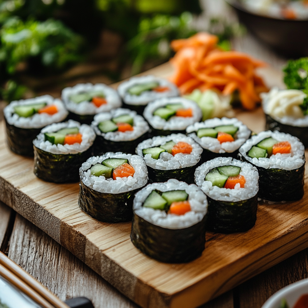 Einfaches und leckeres vegetarisches Sushi Rezept für Zuhause